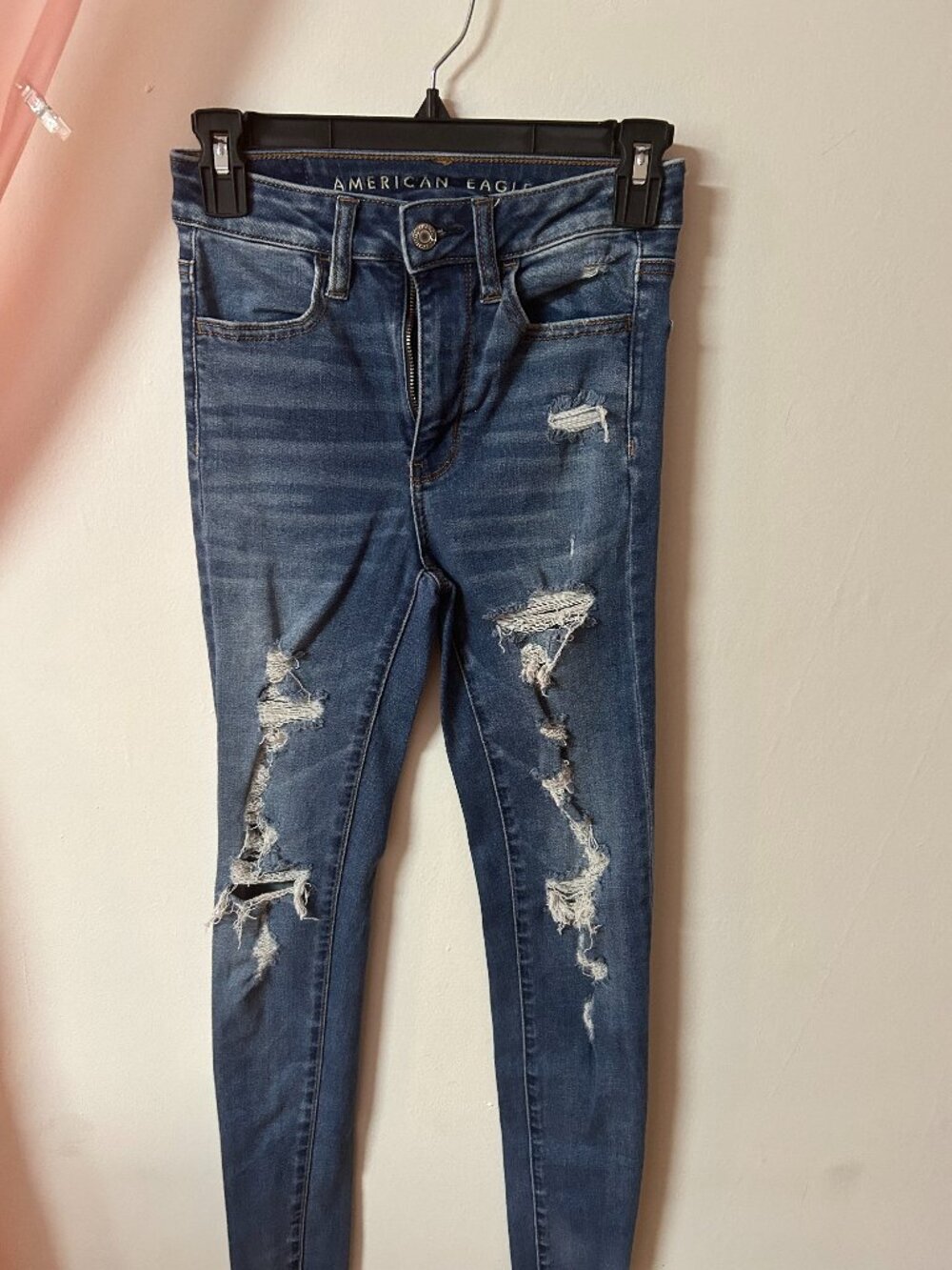 American Eagle Next Level Stretch Distressed Skinny Jeans | Size 00 Regular - Picture 1 of 3